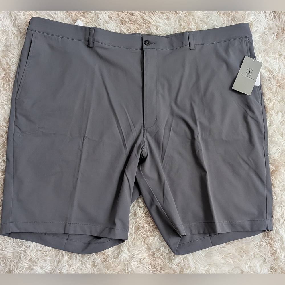 NWT,PGA Tour, Gray, UPF, Active Gripper Waistband, Dri-Fit Shorts-Men's Size 50